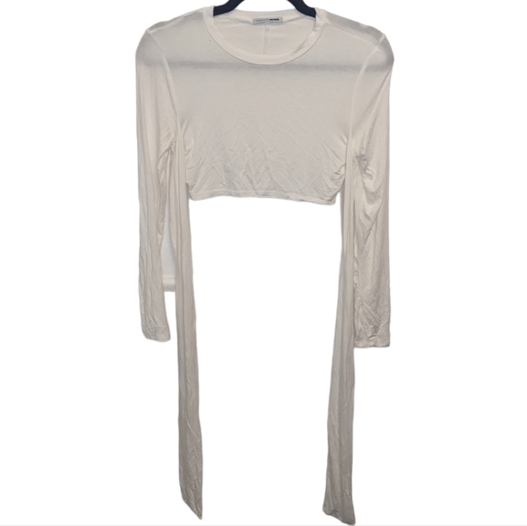 Fashion Nova All Wrapped Up Ivory Crop Wrap Top XS ✨ - Picture 6 of 11